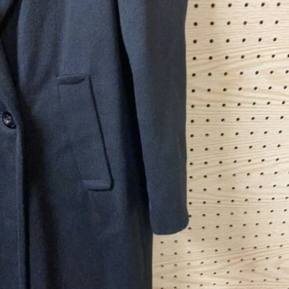 Billi Black Collared Long Sleeve Long Trench/ Winter Coat 100% Pure Wool - Picture 4 of 8